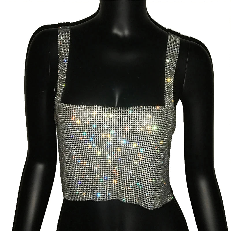 Bling Strass Party Crop Top